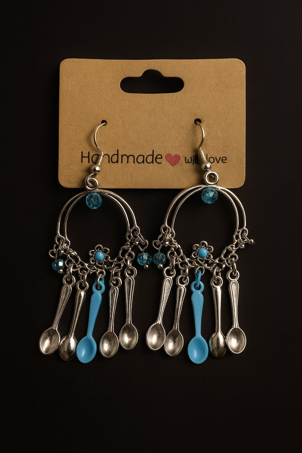 Custom Spoon Earrings Teal