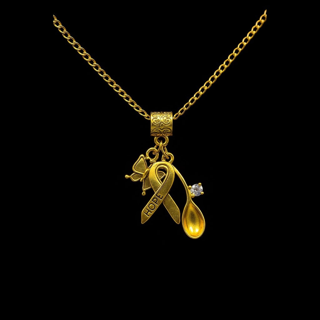 Golden Cluster Spoonie Necklace