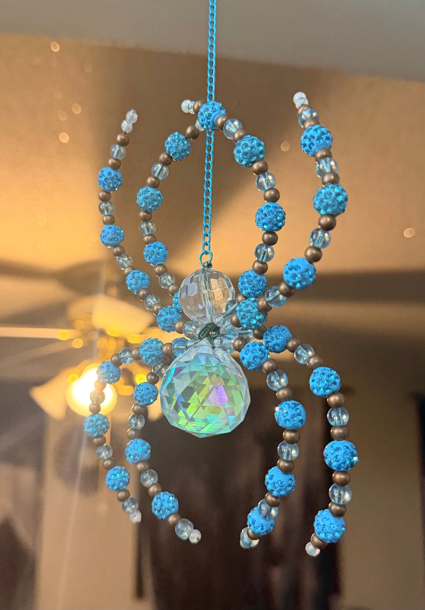 Teal For Real Spider Suncatcher