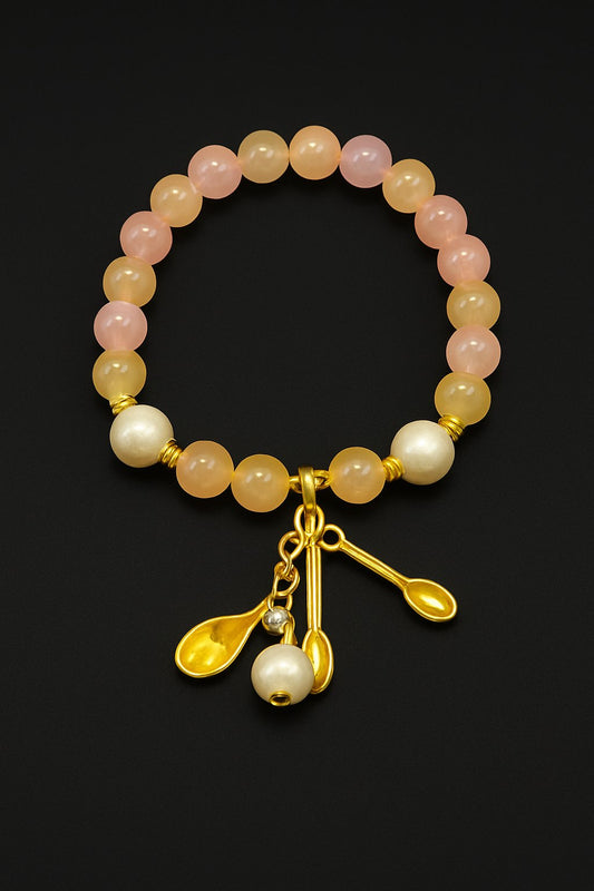 Pink Beaded Spoonie Bracelet